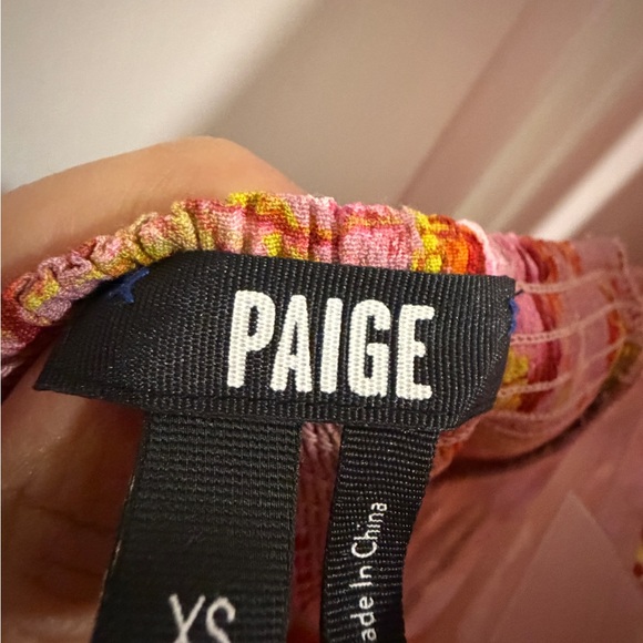 PAIGE Pink Floral Halter Midi Dress with Side Slit and Waist Tie - Picture 4 of 5